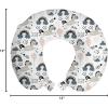 Ambesonne Eiffel Travel Pillow Neck Rest, Romantic Valentines Day Eiffel Tower City of Love Doodle Style Heart Shapes, Memory Foam Traveling Accessory for Airplane and Car, 12″, Maroon White(Blue Dust)