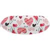 Ambesonne Eiffel Travel Pillow Neck Rest, Romantic Valentines Day Eiffel Tower City of Love Doodle Style Heart Shapes, Memory Foam Traveling Accessory for Airplane and Car, 12″, Maroon White(Black Red Pink)