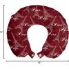 Ambesonne Eiffel Travel Pillow Neck Rest, Romantic Valentines Day Eiffel Tower City of Love Doodle Style Heart Shapes, Memory Foam Traveling Accessory for Airplane and Car, 12″, Maroon White(Maroon White)