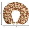 Ambesonne Eiffel Travel Pillow Neck Rest, Romantic Valentines Day Eiffel Tower City of Love Doodle Style Heart Shapes, Memory Foam Traveling Accessory for Airplane and Car, 12″, Maroon White(Beige Brown Cocoa)