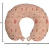 Ambesonne Eiffel Travel Pillow Neck Rest, Romantic Valentines Day Eiffel Tower City of Love Doodle Style Heart Shapes, Memory Foam Traveling Accessory for Airplane and Car, 12″, Maroon White(Pink Brown)