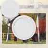 Ambesonne Fall Place Mats Set of 4, Rustic Cabin Rusty Tractor Country Cottage House Seasonal Colors US Flag Loyalty, Washable Fabric Placemats for Dining Table, Standard Size, Orange Green
