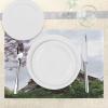 Ambesonne Feminine Place Mats Set of 4, Pattern with Red Lipstick Kiss Marks Woman Valentines Wedding Theme Illustration, Washable Fabric Placemats for Dining Room Kitchen Table Decor, White Red(Gray Green)