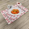 Ambesonne Feminine Place Mats Set of 4, Pattern with Red Lipstick Kiss Marks Woman Valentines Wedding Theme Illustration, Washable Fabric Placemats for Dining Room Kitchen Table Decor, White Red(White Red)