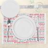 Ambesonne Feminine Place Mats Set of 4, Pattern with Red Lipstick Kiss Marks Woman Valentines Wedding Theme Illustration, Washable Fabric Placemats for Dining Room Kitchen Table Decor, White Red(White Grey Red)