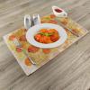 Ambesonne Feminine Place Mats Set of 4, Pattern with Red Lipstick Kiss Marks Woman Valentines Wedding Theme Illustration, Washable Fabric Placemats for Dining Room Kitchen Table Decor, White Red(Orange Tan)
