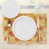 Ambesonne Feminine Place Mats Set of 4, Pattern with Red Lipstick Kiss Marks Woman Valentines Wedding Theme Illustration, Washable Fabric Placemats for Dining Room Kitchen Table Decor, White Red(Orange Tan)