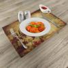 Ambesonne Feminine Place Mats Set of 4, Pattern with Red Lipstick Kiss Marks Woman Valentines Wedding Theme Illustration, Washable Fabric Placemats for Dining Room Kitchen Table Decor, White Red(Tan Orange)