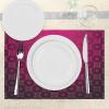 Ambesonne Feminine Place Mats Set of 4, Pattern with Red Lipstick Kiss Marks Woman Valentines Wedding Theme Illustration, Washable Fabric Placemats for Dining Room Kitchen Table Decor, White Red(Magenta)