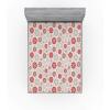 Ambesonne Floral Art Fitted Sheet Set, Modern Scandi Flowers Leaves on Tartan Plaid Back Butterfly Valentine, 2 Pack Comfortable Bedding All-Round Elastic Pocket, Twin Size, Blush White Grey Pink(Grey Ruby)
