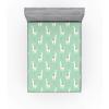 Ambesonne Floral Art Fitted Sheet Set, Modern Scandi Flowers Leaves on Tartan Plaid Back Butterfly Valentine, 2 Pack Comfortable Bedding All-Round Elastic Pocket, Twin Size, Blush White Grey Pink(Indigo Green Cream)