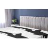 Ambesonne Floral Art Fitted Sheet Set, Modern Scandi Flowers Leaves on Tartan Plaid Back Butterfly Valentine, 2 Pack Comfortable Bedding All-Round Elastic Pocket, Twin Size, Blush White Grey Pink(White and Charcoal)
