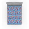 Ambesonne Floral Art Fitted Sheet Set, Modern Scandi Flowers Leaves on Tartan Plaid Back Butterfly Valentine, 2 Pack Comfortable Bedding All-Round Elastic Pocket, Twin Size, Blush White Grey Pink(Blue Red)