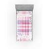 Ambesonne Floral Art Fitted Sheet Set, Modern Scandi Flowers Leaves on Tartan Plaid Back Butterfly Valentine, 2 Pack Comfortable Bedding All-Round Elastic Pocket, Twin Size, Blush White Grey Pink(Multicolor Purple Grey)
