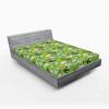 Ambesonne Floral Art Fitted Sheet Set, Modern Scandi Flowers Leaves on Tartan Plaid Back Butterfly Valentine, 2 Pack Comfortable Bedding All-Round Elastic Pocket, Twin Size, Blush White Grey Pink(Lime Green)