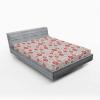 Ambesonne Floral Art Fitted Sheet Set, Modern Scandi Flowers Leaves on Tartan Plaid Back Butterfly Valentine, 2 Pack Comfortable Bedding All-Round Elastic Pocket, Twin Size, Blush White Grey Pink(Grey Ruby)