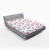 Ambesonne Floral Art Fitted Sheet Set, Modern Scandi Flowers Leaves on Tartan Plaid Back Butterfly Valentine, 2 Pack Comfortable Bedding All-Round Elastic Pocket, Twin Size, Blush White Grey Pink(Blue Yellow)