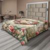 Ambesonne Floral Heart Flat Sheet, Tenderness of Romantic Garden Ivy Branches and Roses Valentines Day, Soft Comfortable Top Sheet Decorative Bedding 1 Piece, King Size, Laurel Green and Pink(Laurel Green and Pink)