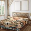 Ambesonne Floral Heart Flat Sheet, Tenderness of Romantic Garden Ivy Branches and Roses Valentines Day, Soft Comfortable Top Sheet Decorative Bedding 1 Piece, King Size, Laurel Green and Pink(Pale Brown Petrol Blue)