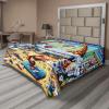 Ambesonne Floral Heart Flat Sheet, Tenderness of Romantic Garden Ivy Branches and Roses Valentines Day, Soft Comfortable Top Sheet Decorative Bedding 1 Piece, King Size, Laurel Green and Pink(Sea Green Blue and Mustard)
