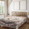 Ambesonne Floral Heart Flat Sheet, Tenderness of Romantic Garden Ivy Branches and Roses Valentines Day, Soft Comfortable Top Sheet Decorative Bedding 1 Piece, King Size, Laurel Green and Pink(Pale Pink Pale Cadet Blue)