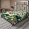Ambesonne Floral Heart Flat Sheet, Tenderness of Romantic Garden Ivy Branches and Roses Valentines Day, Soft Comfortable Top Sheet Decorative Bedding 1 Piece, King Size, Laurel Green and Pink(Green Blue and Pink)