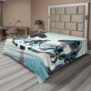 Ambesonne Floral Heart Flat Sheet, Tenderness of Romantic Garden Ivy Branches and Roses Valentines Day, Soft Comfortable Top Sheet Decorative Bedding 1 Piece, King Size, Laurel Green and Pink(Petrol Blue Pale Ruby)