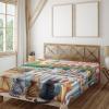 Ambesonne Floral Heart Flat Sheet, Tenderness of Romantic Garden Ivy Branches and Roses Valentines Day, Soft Comfortable Top Sheet Decorative Bedding 1 Piece, King Size, Laurel Green and Pink(Multicolor Orange Green)