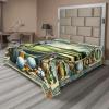 Ambesonne Floral Heart Flat Sheet, Tenderness of Romantic Garden Ivy Branches and Roses Valentines Day, Soft Comfortable Top Sheet Decorative Bedding 1 Piece, King Size, Laurel Green and Pink(Fern Green Blue and Mustard)