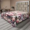 Ambesonne Floral Heart Flat Sheet, Tenderness of Romantic Garden Ivy Branches and Roses Valentines Day, Soft Comfortable Top Sheet Decorative Bedding 1 Piece, King Size, Laurel Green and Pink(Pale Pink Peach and Lilac)