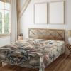 Ambesonne Floral Heart Flat Sheet, Tenderness of Romantic Garden Ivy Branches and Roses Valentines Day, Soft Comfortable Top Sheet Decorative Bedding 1 Piece, King Size, Laurel Green and Pink(Tan Dark Blue and Pale Ruby)