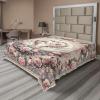 Ambesonne Floral Heart Flat Sheet, Tenderness of Romantic Garden Ivy Branches and Roses Valentines Day, Soft Comfortable Top Sheet Decorative Bedding 1 Piece, King Size, Laurel Green and Pink(Pale Pink Pale Cadet Blue)