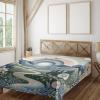 Ambesonne Floral Heart Flat Sheet, Tenderness of Romantic Garden Ivy Branches and Roses Valentines Day, Soft Comfortable Top Sheet Decorative Bedding 1 Piece, King Size, Laurel Green and Pink(Slate Blue Reseda Green)