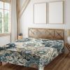 Ambesonne Floral Heart Flat Sheet, Tenderness of Romantic Garden Ivy Branches and Roses Valentines Day, Soft Comfortable Top Sheet Decorative Bedding 1 Piece, King Size, Laurel Green and Pink(Off White Cadet Blue)