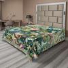 Ambesonne Floral Heart Flat Sheet, Tenderness of Romantic Garden Ivy Branches and Roses Valentines Day, Soft Comfortable Top Sheet Decorative Bedding 1 Piece, King Size, Laurel Green and Pink(Green Multicolor)