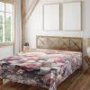 Ambesonne Floral Heart Flat Sheet, Tenderness of Romantic Garden Ivy Branches and Roses Valentines Day, Soft Comfortable Top Sheet Decorative Bedding 1 Piece, King Size, Laurel Green and Pink(Pale Pink Peach and Lilac)