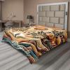 Ambesonne Floral Heart Flat Sheet, Tenderness of Romantic Garden Ivy Branches and Roses Valentines Day, Soft Comfortable Top Sheet Decorative Bedding 1 Piece, King Size, Laurel Green and Pink(Pale Brown Petrol Blue)