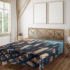 Ambesonne Floral Heart Flat Sheet, Tenderness of Romantic Garden Ivy Branches and Roses Valentines Day, Soft Comfortable Top Sheet Decorative Bedding 1 Piece, King Size, Laurel Green and Pink(Blue and Pale Cinnamon)