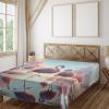 Ambesonne Floral Heart Flat Sheet, Tenderness of Romantic Garden Ivy Branches and Roses Valentines Day, Soft Comfortable Top Sheet Decorative Bedding 1 Piece, King Size, Laurel Green and Pink(Pale Pink Soft Blue)