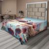 Ambesonne Floral Heart Flat Sheet, Tenderness of Romantic Garden Ivy Branches and Roses Valentines Day, Soft Comfortable Top Sheet Decorative Bedding 1 Piece, King Size, Laurel Green and Pink(Pale Pink Soft Blue)