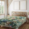 Ambesonne Floral Heart Flat Sheet, Tenderness of Romantic Garden Ivy Branches and Roses Valentines Day, Soft Comfortable Top Sheet Decorative Bedding 1 Piece, King Size, Laurel Green and Pink(Green Multicolor)
