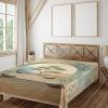 Ambesonne Floral Heart Flat Sheet, Tenderness of Romantic Garden Ivy Branches and Roses Valentines Day, Soft Comfortable Top Sheet Decorative Bedding 1 Piece, King Size, Laurel Green and Pink(Camel Reseda Green Blue)