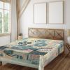 Ambesonne Floral Heart Flat Sheet, Tenderness of Romantic Garden Ivy Branches and Roses Valentines Day, Soft Comfortable Top Sheet Decorative Bedding 1 Piece, King Size, Laurel Green and Pink(Almond Green Blush Peach)