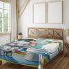 Ambesonne Floral Heart Flat Sheet, Tenderness of Romantic Garden Ivy Branches and Roses Valentines Day, Soft Comfortable Top Sheet Decorative Bedding 1 Piece, King Size, Laurel Green and Pink(Purpleblue Multicolor)