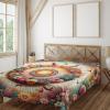 Ambesonne Floral Heart Flat Sheet, Tenderness of Romantic Garden Ivy Branches and Roses Valentines Day, Soft Comfortable Top Sheet Decorative Bedding 1 Piece, King Size, Laurel Green and Pink(Orange Evergreen Pink)