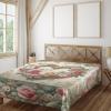 Ambesonne Floral Heart Flat Sheet, Tenderness of Romantic Garden Ivy Branches and Roses Valentines Day, Soft Comfortable Top Sheet Decorative Bedding 1 Piece, King Size, Laurel Green and Pink(Laurel Green and Pink)