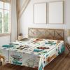 Ambesonne Floral Heart Flat Sheet, Tenderness of Romantic Garden Ivy Branches and Roses Valentines Day, Soft Comfortable Top Sheet Decorative Bedding 1 Piece, King Size, Laurel Green and Pink(Teal Burnt Orange Ivory)