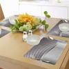 Ambesonne Grey Place Mats Set of 4, Technology Structure with Wavy Stripe and Checkered Motif Industrial Grid Print, Washable Fabric Placemats for Dining Table, Standard Size, Charcoal Grey