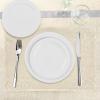 Ambesonne Ivory Place Mats Set of 4, Classic Victorian Style Monochrome Damask Background with Swirl Floral Effects Print, Washable Fabric Placemats for Dining Table, Standard Size, Cream