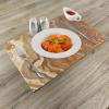 Ambesonne Marble Print Place Mats Set of 4, Unique Earthen Toned Mother Earth Natural Travertine Structures, Washable Fabric Placemats for Dining Table, Standard Size, Yellow Cinnamon